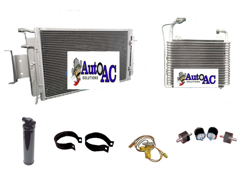 1969 1970 Cadillac Deville, Fleetwood, Calais, A/C Condenser parallel flow, Evaporator Core, Drier, Expansion Valve, Insulator package OEM 3027603