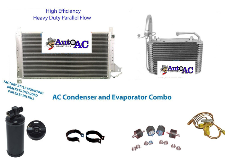 1968 Cadillac DeVille Fleetwood AC Condenser, Evaporator Core, Drier, POA Valve, Expansion Valve AC Package 