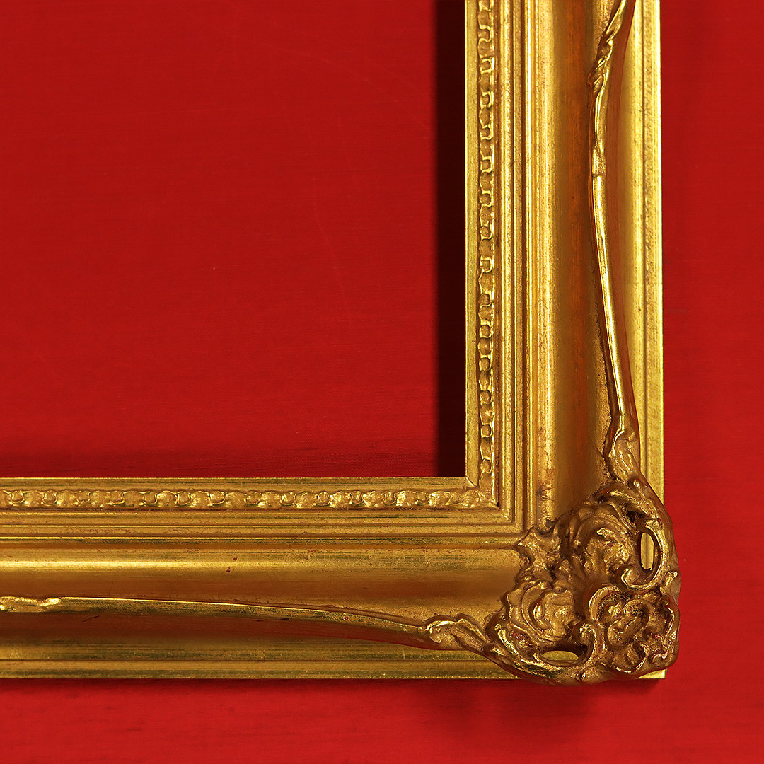 オーダーメイド ゴールドグリーン額縁 666x455mm P8‪✕‬2枚 8x8 IN Vintage Style Ornate Gold Leaf Baroque Wood Frame for