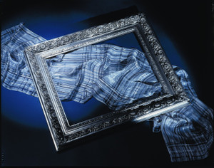 FM 380 - Silver Metal Leaf Umber Tone Show Black, 3 3/4" Width X  1 7/8" Hight

The Frame in this Image is 16"  x  20" (Art Size)