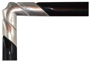 C - Hollywood - Hand Carved, Plein Air, 12 Karat Genuine Gold leaf Corners & Black Lacquer Arms