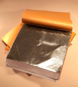 Patent Imitation Metal Leaf Silver/Gold, 14cm x 14cm Patent Imitation Metal Leaf Silver/Gold, 14cm x 14cm