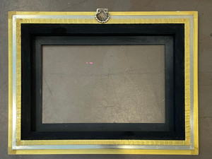 27'' x 20'' carved floater picture frame gilded 22k & 12k gold leaf combination