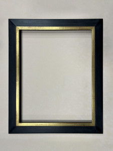 Solid Wood Closed Corner Picture Frame Hand Finished Black Panel  Lip Water Gilded in 12k or 22k Gold Leaf Solid Wood Closed Corner Picture Frame Hand Finished Black Panel  Lip Water Gilded in 12k or 22k Gold Leaf