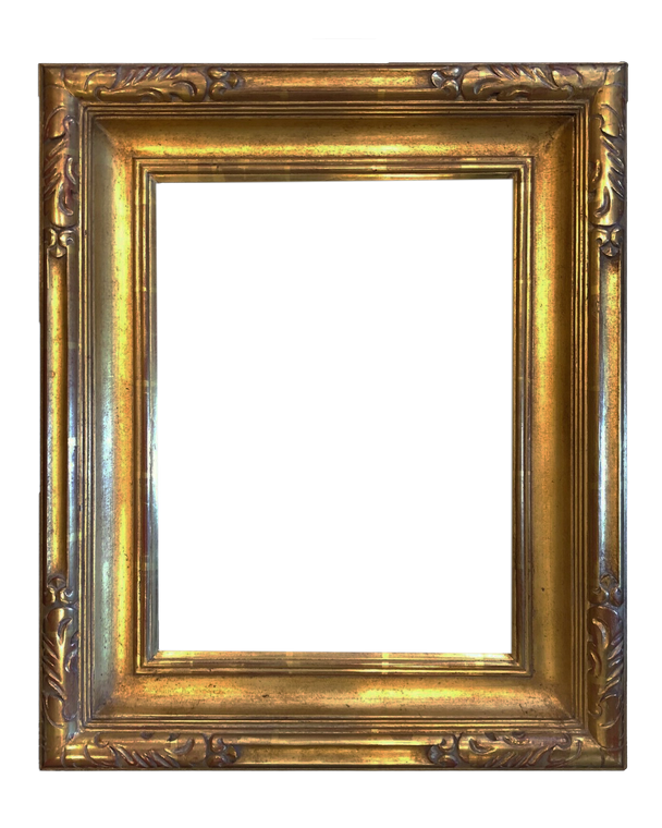 16" x 12" Hand Carve Picture Frame Water Gilded in Genuine 23.5K Gold Leaf 