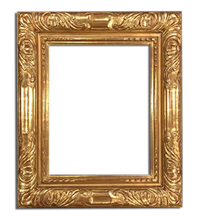 5" Wide 16" x 20" - Hand Carved Picture Frame Gilded In Genuine 22k Gold Leaf