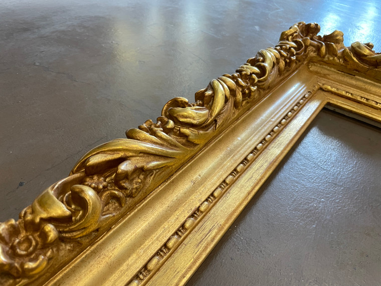 Restored Antique Ornate Picture Frame Re Finished In 22k Gold Leaf