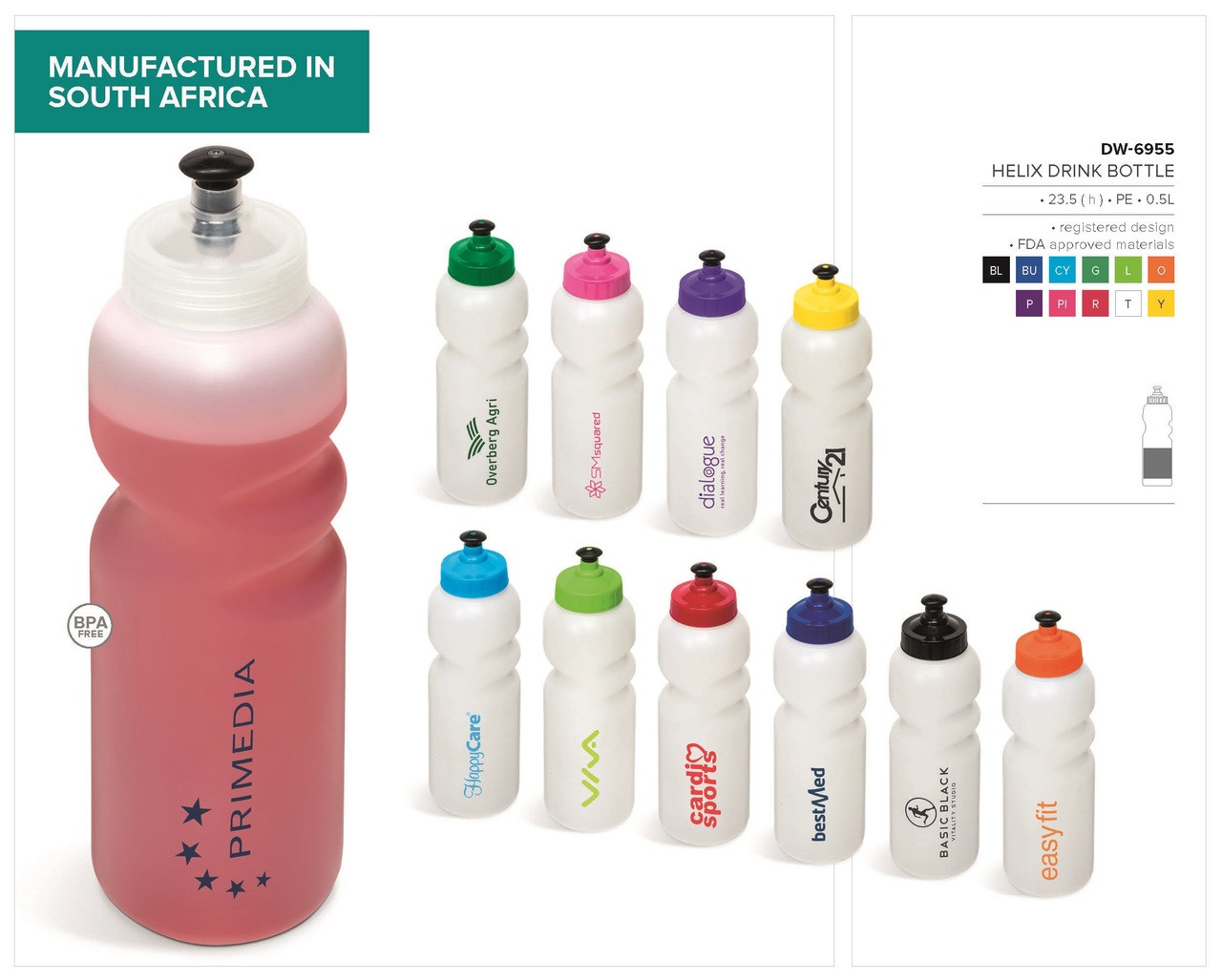 Helix Plastic Water Bottle - 500ml