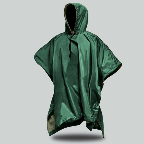 Bottle Green Water Resistant Fleece Lined Poncho by Azulwear Cape Town, South Africa