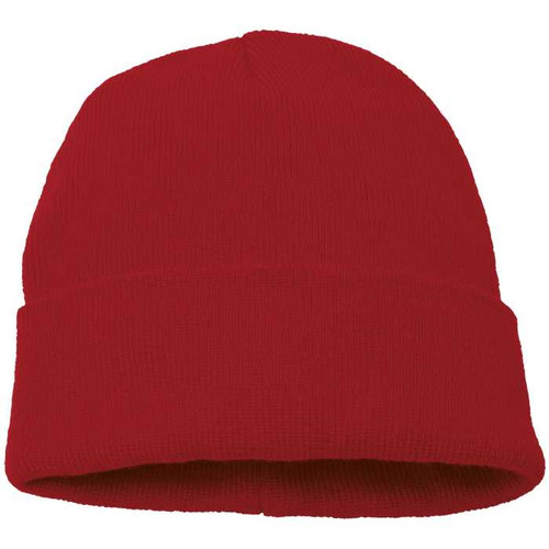 Knitted beanie with options for custom branding by Azulwear.