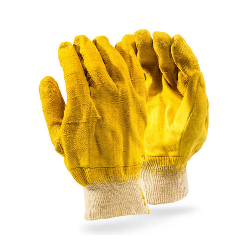Yellow Comarex Fully Dipped Knit Wrist Glove, Azulwear PPE Safety South Africa