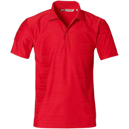 Red Slazenger Viceroy Men's Golf Shirt featuring advanced moisture-wicking technology, optimized for high-profile corporate sponsorship activations and sports events in Pretoria and Gauteng.