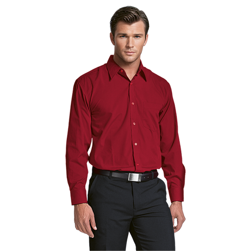 Mens Basic Poly Cotton Long Sleeve Shirt - Azulwear South Africa