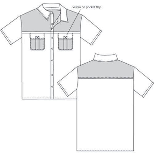 Front & back view - Serengeti Two Tone Short Sleeve Shirt