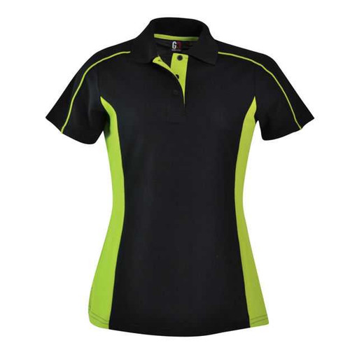 Ladies Lime and Black Stratus Polo Shirt by Azulwear Cape Town, South Africa