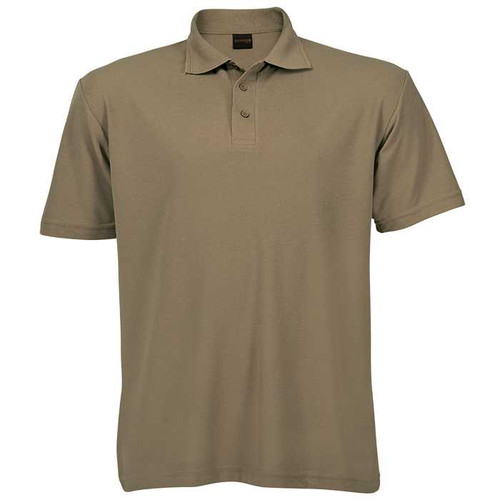 Khaki Men's 175g Piqué Knit Golf Shirt made from durable anti-pill poly-cotton fabric, designed for corporate uniforms and promotional team wear Somerset West.
