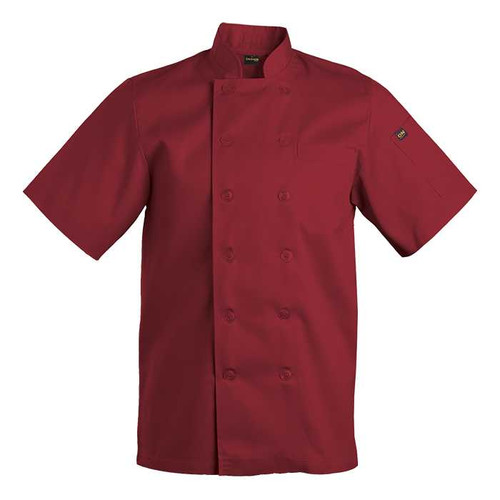 Red Savona Short Sleeve Chef Jacket by Azulwear Cape Town, South Africa