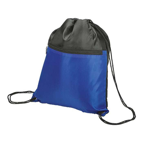 Royal Blue Custom Drawstring Sport Bag with Zip Pocket by Azulwear Cape Town, South Africa
