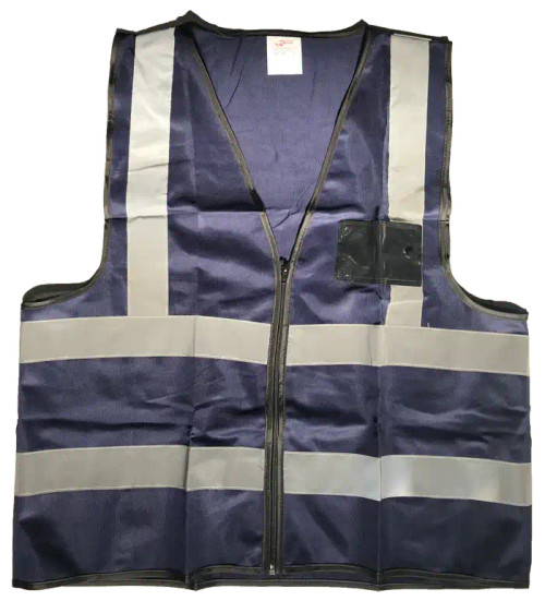 Navy Reflective Vest with Zip & ID Pouch by Azulwear Cape Town, South Africa