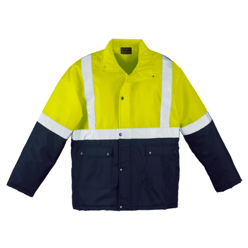 Venture Padded Jacket in Safety Yellow, Reflective Workwear by Azulwear South Africa