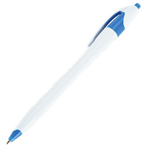 Pale Blue Custom Slim White Barrel Ballpoint Pen by Azulwear Cape Town, South Africa