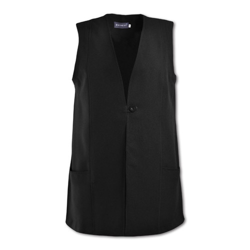 Ladies' Freya medical and nursing uniform gilet in black by Azulwear Cape Town, South Africa
