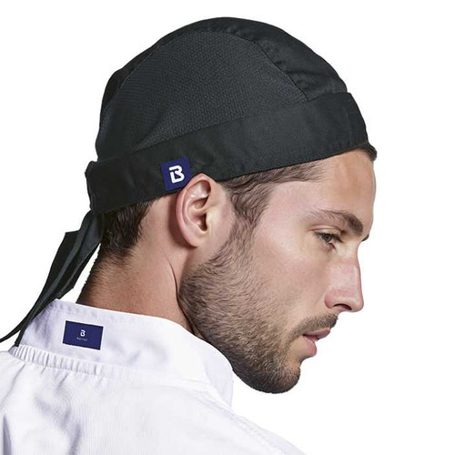 Chef skull cap headwear with custom corporate logo embroidery, professional hospitality clothing delivered across South Africa.