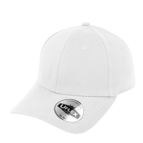 UFlex Pro-style 6 Panel Fitted Cap - White, Azulwear South Africa