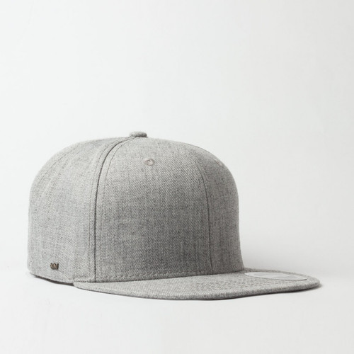 Grey Melange UFlex Snapback 6 Flat Peak Caby Azulwear Cape Town, South Africa