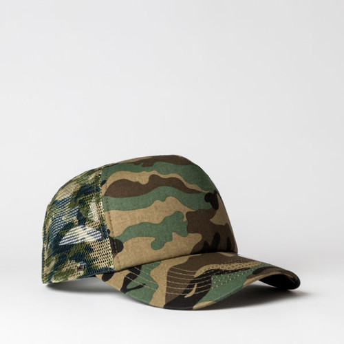 Camo UFlex 5 Panel Curved Peak Trucker Cap by Azulwear Cape Town, South Africa
