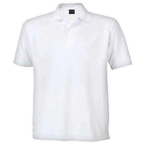 White Men's Classic Heavyweight Piqué Shirt made from durable 260g cotton-rich coarse piqué knit fabric, designed for premium corporate uniforms across South Africa.