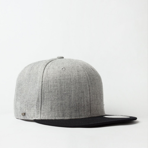 UFlex Snapback 6 Flat Peak Cap | Grey Melange/Black, Azulwear South Africa UFlex Snapback 6 Flat Peak Cap | Grey Melange/Black, Azulwear South Africa