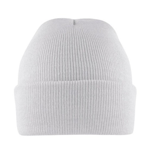 Cuffed Knitted Beanie - White, Azulwear South Africa