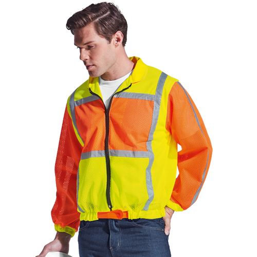 Hi Viz Mesh Long Sleeve Vest with Zip, Workwear, Azulwear South Africa