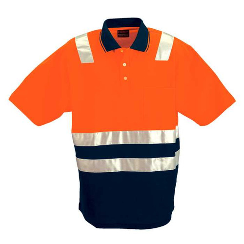 Patrol Golf Shirt Orange, Reflective Workwear by Azulwear Cape Town, South Africa