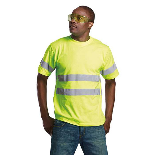 150g Poly Cotton Safety Yellow Reflective T-Shirt, Azulwear South Africa