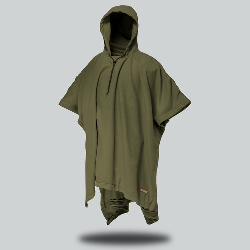 Safari Polar Fleece Poncho - Olive, Azulwear South Africa