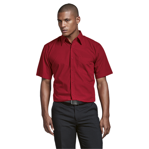 Mens Basic Poly Cotton Short Sleeve Shirt, Azulwear South Africa