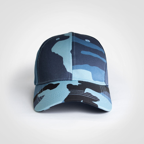 Camo Blue, Basic 6 Panel Camo Cap, Azulwear South Africa Camo Blue, Basic 6 Panel Camo Cap, Azulwear South Africa