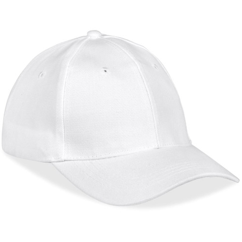White Cincinnati 6 Panel Cap by Azulwear South Africa photographed from a lateral profile angle to highlight its clean athletic silhouette, structured crown alignment, and premium finish optimized for promotional branding.