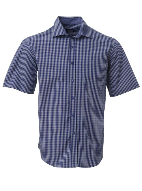 Mens Heath K233 S/S Shirt - Navy/Grey, Azulwear Corporate Clothing South Africa