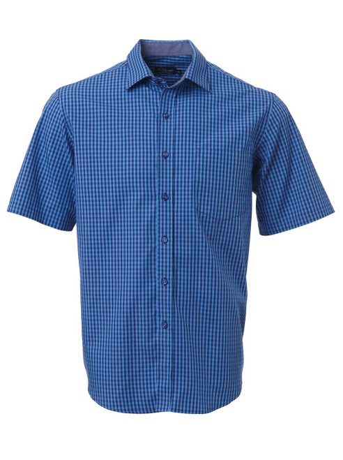 Mens Heath K233 S/S Shirt - Navy/Blue, Azulwear Corporate Clothing South Africa