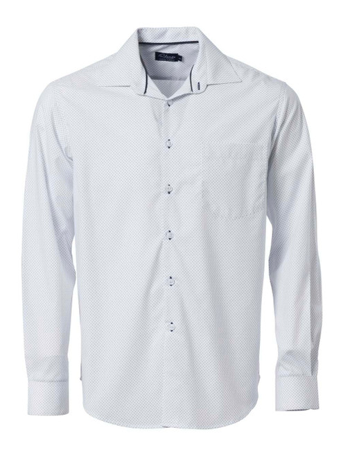 Mens Cullinan  L/S Shirt - White, Azulwear Corporate Clothing