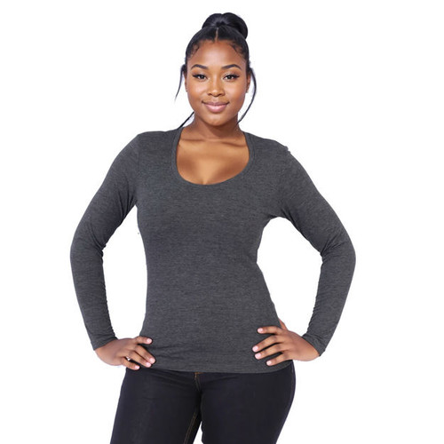 Ladies 150g Fashion Fit Long Sleeve T-Shirt, Azulwear Corporate Wear
