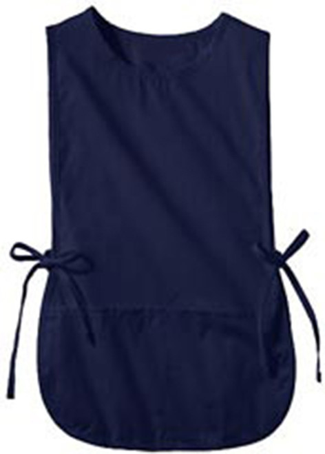 Classic navy blue hospitality pinafore canteen overall made from durable fabric for professional outfitting by Azulwear South Africa.