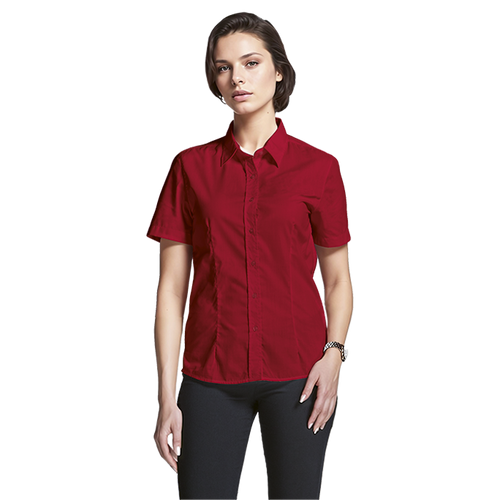 Basic Poly Cotton Short Sleeve Blouse - Azulwear South Africa