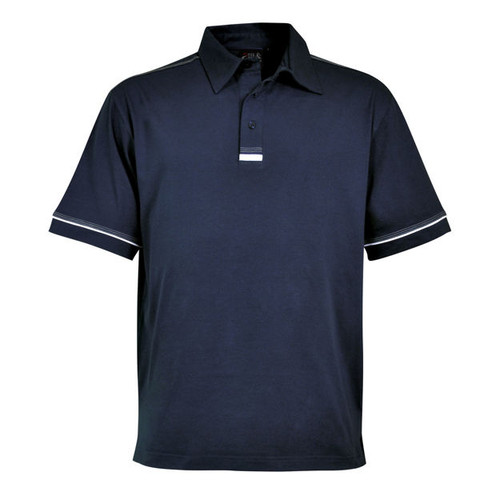 Navy and White Mens Flat Piping Polo Shirt  by Azulwear Cape Town, South Africa