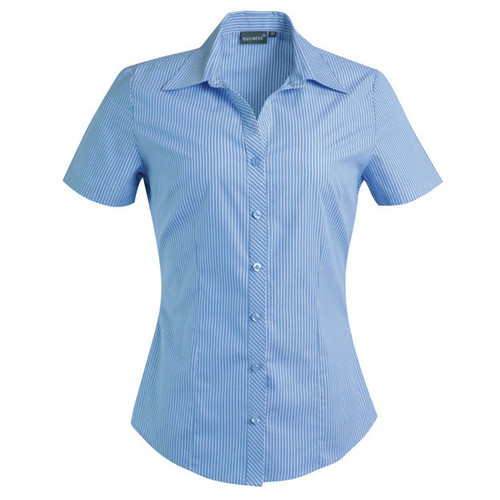 Donna Short Sleeve Stripe 5 Blouse – Sky, Corporate Wear by Azulwear South Africa Donna Short Sleeve Stripe 5 Blouse – Sky, Corporate Wear by Azulwear South Africa