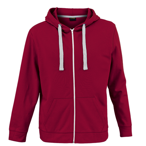 Vibrant red 240g cotton-rich brushed fleece Brighton hooded sweater for corporate event apparel from Azulwear Gauteng