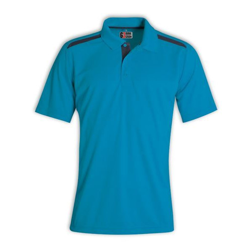 Mens Vector Polo - Cyan/Graphite, Corporate Golf Shirts, Azulwear, South Africa